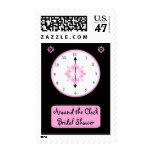 Around the Clock Bridal Shower Postage -- Pink