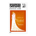 Autumn Orange Bridal Shower Invitation Stamps