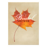 Autumn Orange Fall in Love Leaves bridal shower Card
