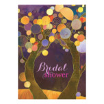 Autumn Romance Purple Bridal Shower Card