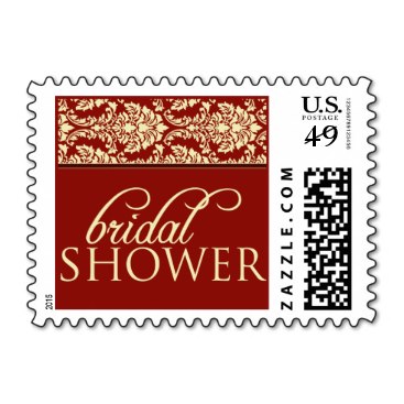 Baroque Elegance Bridal Shower Stamp (crimson)