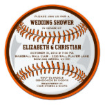 Baseball Ball Player Wedding Shower Brown Orange Card