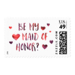 be my maid of honor bokeh postage stamp