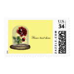 Be Our Guest Red Rose in Glass Elegant Postage Stamp