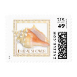 Beach Sand Damask Conch Shell Elegant Thank You Postage Stamp