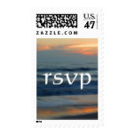 Beach Sunset Tropical Wedding RSVP Stamp