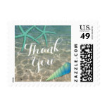 Beach Theme Starfish & Seashells Thank You Postage