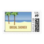 Beach Wedding Bridal Shower Postage Stamps Cream