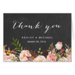 Beautiful Rustic Floral Chalkboard Thank You Card