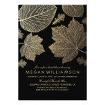 Black and Gold Leaves Fall Bridal Shower Card