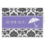 Black and Purple Bridal Shower Thank You Card