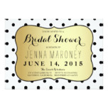 Black and White Dots w/ Gold Foil Bridal Shower Card