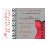 Black & Red Corset Lingerie Bridal Shower Invite