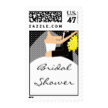 Black/White Bride & Groom Bridal Shower Stamp