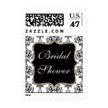 Black & White Damask Bridal Shower Stamp