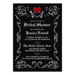 Black White Halloween Skeleton Bridal Shower Card