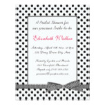 Black white polka dot bow Bridal Shower Card