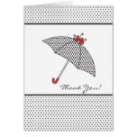 Black & White Shower Umbrella Thank You Note Card