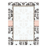 Blank Pink and Black Damask Card