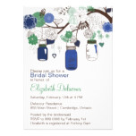 Blue and Green Mason Jars Bridal Shower Invitation