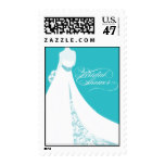 Blue Bridal Shower Postage Stamp
