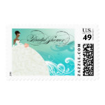 Blue Bridal Shower Wedding Postage