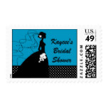Blue  Bride Bridal Shower Postage Stamp