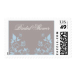 Blue Butterfly Floral Bridal Shower Postage