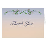 Blue Floral Gradient Thank You Note Cards
