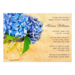 Blue Hydrangea Watercolor Mason Jar Bridal Shower Card