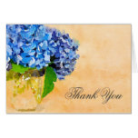 Blue Hydrangea Watercolor Mason Jar Thank You Card