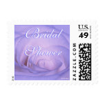 Blue Lilac Rose Photo Bridal Shower Stamp