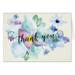 Blue & Purple Watercolor Thank You Note Card