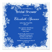 Blue Snowflakes Bridal Shower Invitation