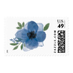Blue Watercolor Flower Stamp