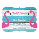Blue & White Flamingo Bridal Shower Invitation