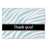 Blue Zebra Print Thank You card