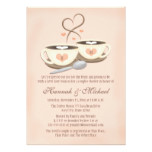 Blush Monogrammed Coffee Cup Heart Couples Shower Card