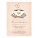 Blush Monogrammed Heart Coffee Cup Bridal Shower Card