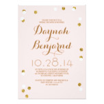 Blush pink & gold confetti modern bridal shower card