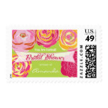 Bold Abstract Flowers Bridal Shower Stamps
