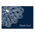 Bold Bloom Navy Blue Bridal Shower Thank You Card