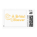 Bold Botanical Leaf Bridal Shower Yellow Saffron Postage Stamp