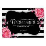 Botanical Striped Bridesmaid Thank You Card