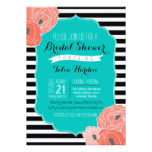 Bridal or Baby Shower Invitaion - Bold Stripe Teal Card