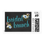 Bridal Shower Brunch Floral Chalkboard Postage Stamp