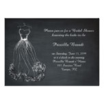Bridal Shower, chalkboard, dreams dress stylized Card