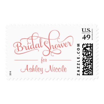Bridal Shower Fancy Rustic Typography Postage Stamp