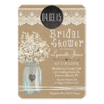 Bridal Shower Floral Mason Jar Kraft Invitation