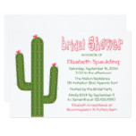 Bridal Shower Green & Pink Cactus / Cacti Wedding Card